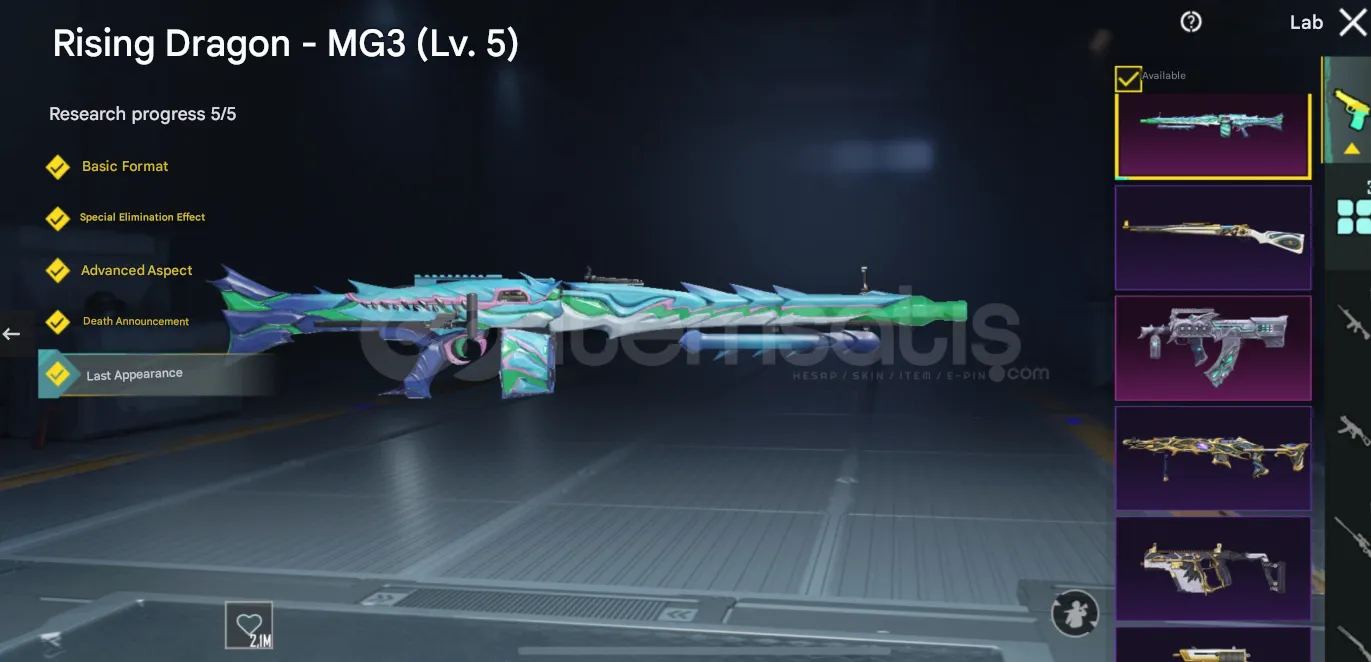 PGM575 ACE32 Kraken L4, MG3 Dragon L5, X-Suit Maid & Angel, Mythic Outfits, Leopard Pet, Unique Cars (G)